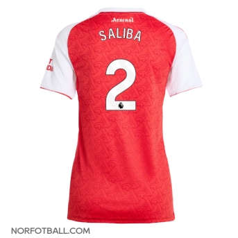 Billige Fotballdrakt Arsenal William Saliba #2 Replika Hjemmedrakt Dame 2025-26 Kortermet